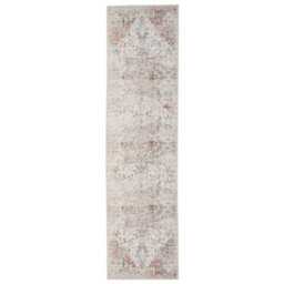 Loomed Distressed Beige Multicolour Persian Style Washable Non Slip Runner Rug 60X240Cm - thumbnail 1