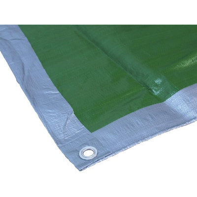 Faithfull Tarpaulin Green/silver Green / Silver (5.4 X 3.6M (18 X 12Ft)) - image 1