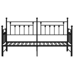 Berkfield Daybed Frame With Trundle Black 80X200 Cm Steel - thumbnail 6