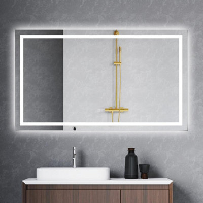 Probaty Bathrooms Mirror Backlit Led 3 Colors 100X60Cm With Bluetooth,memory Function,anti-Fog Wall Touch Sensor Vanity Mirror - image 1