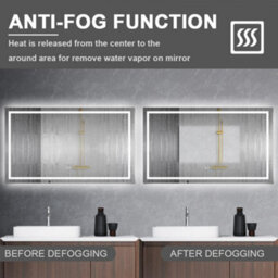 Probaty Bathrooms Mirror Backlit Led 3 Colors 100X60Cm With Bluetooth,memory Function,anti-Fog Wall Touch Sensor Vanity Mirror - thumbnail 5