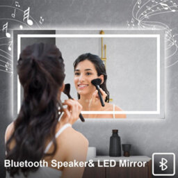 Probaty Bathrooms Mirror Backlit Led 3 Colors 100X60Cm With Bluetooth,memory Function,anti-Fog Wall Touch Sensor Vanity Mirror - thumbnail 4