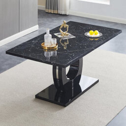 Furniture in Fashion Halo High Gloss Dining Table In Milano Marble Effect - thumbnail 2