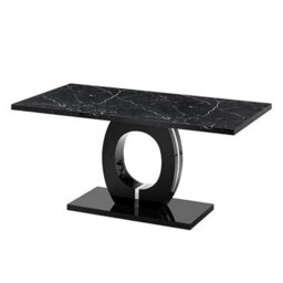Furniture in Fashion Halo High Gloss Dining Table In Milano Marble Effect