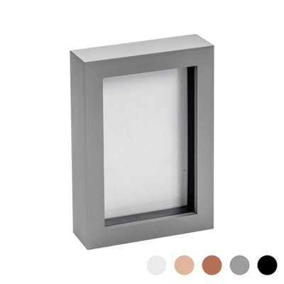 "Nicola Spring 4 X 6"" Photo Frame - Grey - 3D Photo Frame Picture Frame Box Portrait Display Case (17.5 X 12.5Cm)" - image 1
