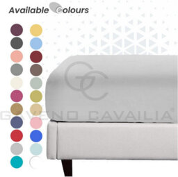 Gc Gaveno Cavailia Percale Deep Fitted Sheet Double Silver Extra Deep Pocket 16 Inch (40 Cm) - thumbnail 3