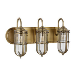 Luminosa Lighting Elstead Feiss Urban Restoration 3 Light Wall Light Dark Antique Brass Ip44 - thumbnail 2
