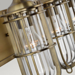 Luminosa Lighting Elstead Feiss Urban Restoration 3 Light Wall Light Dark Antique Brass Ip44 - thumbnail 3