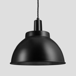 Industville Sleek Dome Pendant, 13 Inch, Black, Black Holder - thumbnail 1