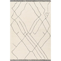 Livabliss Arsenal-Hand Tufted Cream Black Wool Global Living Dining Bedroom Rug 152 X229 Cm Easy Care, Non Shedding - thumbnail 1