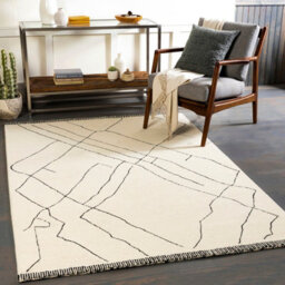 Livabliss Arsenal-Hand Tufted Cream Black Wool Global Living Dining Bedroom Rug 152 X229 Cm Easy Care, Non Shedding - thumbnail 2