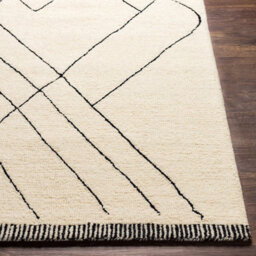Livabliss Arsenal-Hand Tufted Cream Black Wool Global Living Dining Bedroom Rug 152 X229 Cm Easy Care, Non Shedding - thumbnail 5