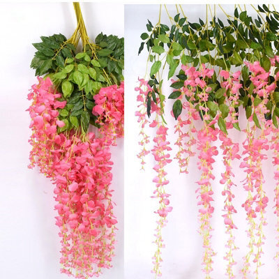 Living And Home Set Of 12 Artificial Hanging Plants Bouquet Simulation Decoration Wisteria Flowers - image 1