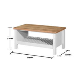 Timber Art Design Astbury Coffee Table Living Room Open Storage Furniture - thumbnail 6