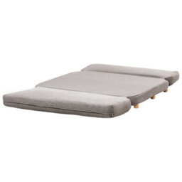 Beliani Sofa Bed 2 Seater Esbjerg Faux Linen Dark Grey - thumbnail 5