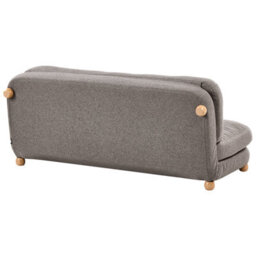 Beliani Sofa Bed 2 Seater Esbjerg Faux Linen Dark Grey - thumbnail 6