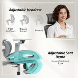 Homcom Ergonomic Office Chair, Mesh Desk Chair With Lumbar Support, Footrest - thumbnail 6