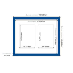 10X8 Inch 2 Opening Photo Collage Frame, Display Two 6X4 Inch Photos, Multi Aperture Family Picture Frame, Blue - thumbnail 4