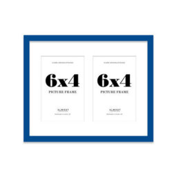 10X8 Inch 2 Opening Photo Collage Frame, Display Two 6X4 Inch Photos, Multi Aperture Family Picture Frame, Blue - thumbnail 2