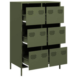 Berkfield Highboard Olive Green 68X39X101.5 Cm Steel - thumbnail 4