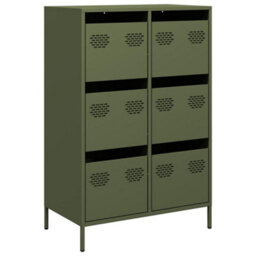 Berkfield Highboard Olive Green 68X39X101.5 Cm Steel - thumbnail 2