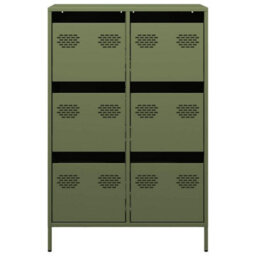 Berkfield Highboard Olive Green 68X39X101.5 Cm Steel - thumbnail 5