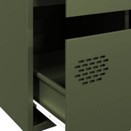 Berkfield Highboard Olive Green 68X39X101.5 Cm Steel - thumbnail 9