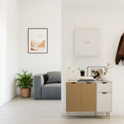Lassic Bath Vida Liano White 2 Door Bathroom Wall Cabinet - thumbnail 6