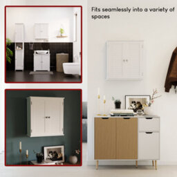 Lassic Bath Vida Liano White 2 Door Bathroom Wall Cabinet - thumbnail 8