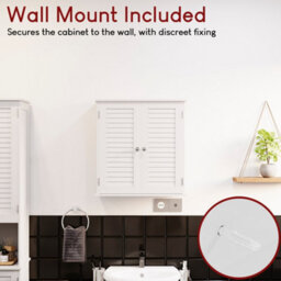 Lassic Bath Vida Liano White 2 Door Bathroom Wall Cabinet - thumbnail 9