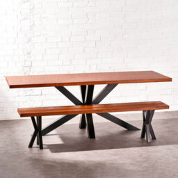 Timber Foundry Spider Leg Dining Table 6-8 Seater + 1 Bench, Dark Walnut - thumbnail 4