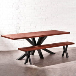 Timber Foundry Spider Leg Dining Table 6-8 Seater + 1 Bench, Dark Walnut - thumbnail 1