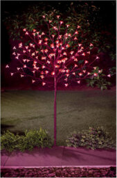 Spot On Dealz 4 Ft Cherry Blossom Tree Outdoor Christmas Decorations 128 Red Led Tree Lights With Metal Flat Base Garden Ornaments For Home Xmas
