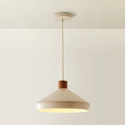 Valuelights Parker Cream And Walnut Pendant Ceiling Light And Bulb - thumbnail 4