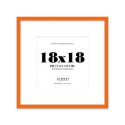"18X18"" Orange Picture Frame - 18X18"" Square Frame With 15X15"" Mount For 18X18""/15X15"" Pictures Moderrn Style Thin Edge, 1 Pack" - thumbnail 1