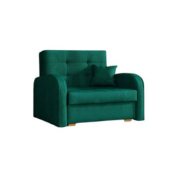 Viva Gold I Single Sofa Bed With Storage Compact Design Sinuous Springs Wooden Legs Modern Upholstered Style Green - thumbnail 3