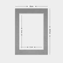 Ak Frames A4 Mid Grey Picture Mounts To Fit 9X6 Aperture Size - Mount Board Only (No Frame Included) - thumbnail 3