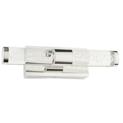 Led Bathroom Twin Wall Light 2X 3W Warm White Ip44 Modern Slim Strip Long Lamp - image 1