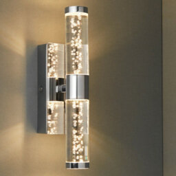 Led Bathroom Twin Wall Light 2X 3W Warm White Ip44 Modern Slim Strip Long Lamp - thumbnail 4