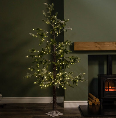 Samuel Alexander 6Ft (1.8M) Light Up Noel Snow Christmas Tree With 312 Warm White Leds & Brown Stand - image 1