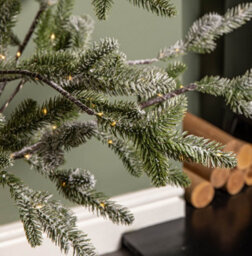Samuel Alexander 6Ft (1.8M) Light Up Noel Snow Christmas Tree With 312 Warm White Leds & Brown Stand - thumbnail 8