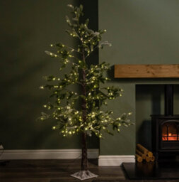 Samuel Alexander 6Ft (1.8M) Light Up Noel Snow Christmas Tree With 312 Warm White Leds & Brown Stand - thumbnail 1