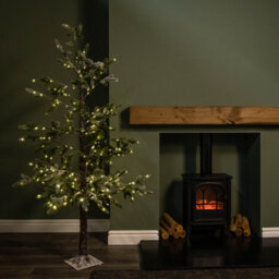 Samuel Alexander 6Ft (1.8M) Light Up Noel Snow Christmas Tree With 312 Warm White Leds & Brown Stand - thumbnail 2
