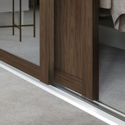 Spacepro Shaker 1 Panel Mirrored Carini Walnut Effect Framed Sliding Wardrobe Door Set Of 3 (H)2220mm (W)2592mm - thumbnail 2