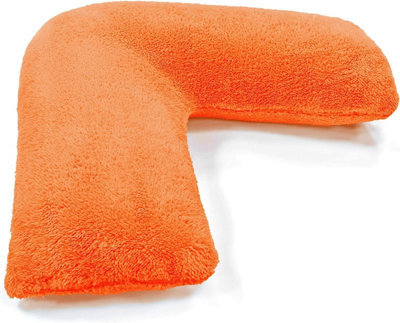 Homes & Linen Teddy Bear Fleece Plush Warm Fuzzy Cuddly V-Shaped Pillow & Cover