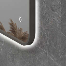 Royal Bathrooms Luton 500 X 700mm Gun Metal Grey Backlit Framed Led Illuminated Bathroom Mirror With Touch Sensor & Anti-Fog - thumbnail 5