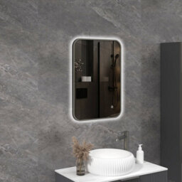 Royal Bathrooms Luton 500 X 700mm Gun Metal Grey Backlit Framed Led Illuminated Bathroom Mirror With Touch Sensor & Anti-Fog - thumbnail 4