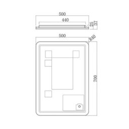 Royal Bathrooms Luton 500 X 700mm Gun Metal Grey Backlit Framed Led Illuminated Bathroom Mirror With Touch Sensor & Anti-Fog - thumbnail 6