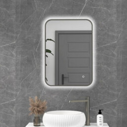 Royal Bathrooms Luton 500 X 700mm Gun Metal Grey Backlit Framed Led Illuminated Bathroom Mirror With Touch Sensor & Anti-Fog - thumbnail 1