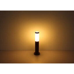 Luminosa Lighting Luminosa Boston Pir Outdoor Pedestal Light Wood Look Ip44 1X E27 Dawn Dusk Sensor - thumbnail 3